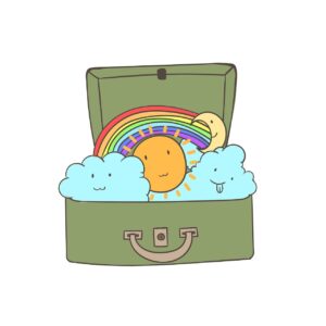 Planning a stress-free trip, luggage, clouds, rainbow-6255515.jpg